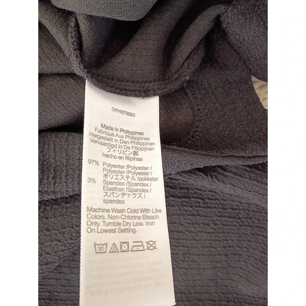 Madewell NWOT Square-Neck‎ Puff-Sleeve Top Black Minimalist Chic Fit Small S